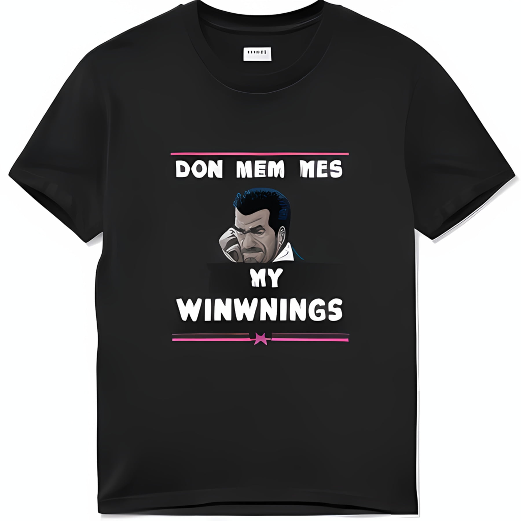 Men's Black T-Shirt with 'Don't EVE Spot My Winnings' Text and Sanchez ...