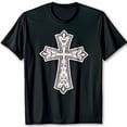 thumbnail image 1 of Men's Black T-Shirt with Elegant White Design Simple & Stylish Tee, 1 of 5