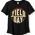 thumbnail image 1 of Men's Black T-Shirt with Gold Script Field Day Graphic and Design, 1 of 5