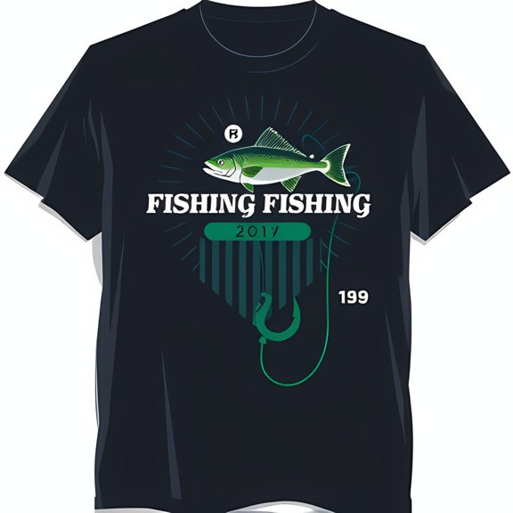 Men's Black T-Shirt with Graphic: Green & Text Design