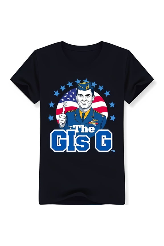 Men's Black T-Shirt with Graphic & Stars 'The GIs G'