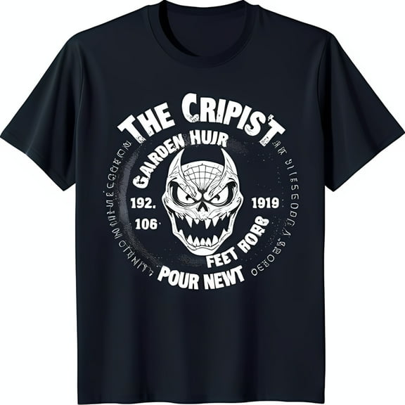Men's Black T-Shirt with Graphic & 'The Crips' Text Design