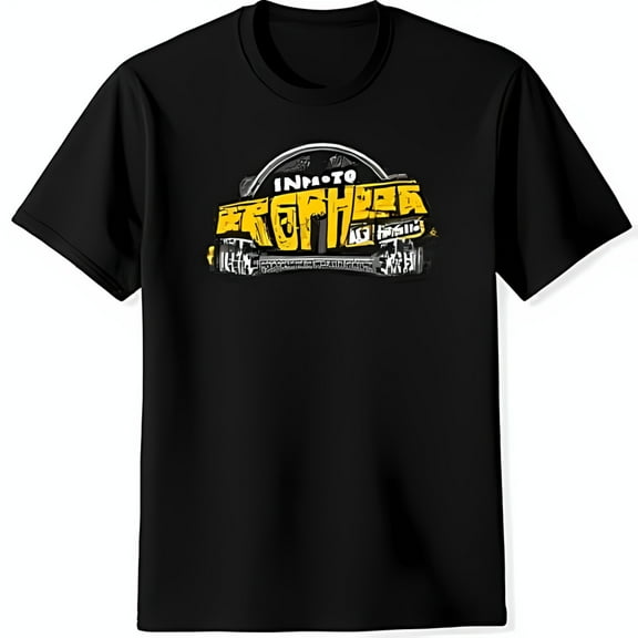Men's Black T-Shirt with 'In Moto Brother' Motorcycle Graphic Stylish Tee