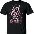 thumbnail image 1 of Men s Black T-Shirt with Let Go & Let God Pink Graphic & Star Design, 1 of 5