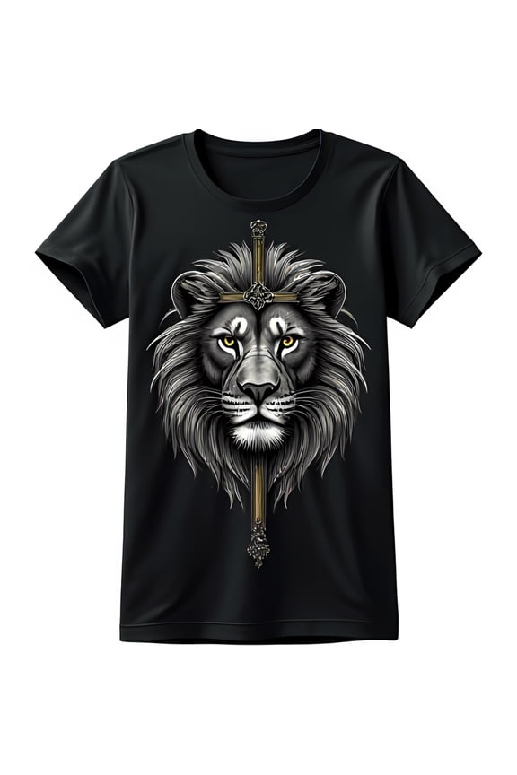 Men s Black T-Shirt with and Gold Design