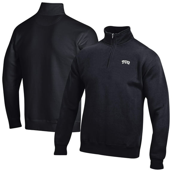 Men's Black TCU Horned Frogs Big Cotton Quarter-Zip Sweatshirt