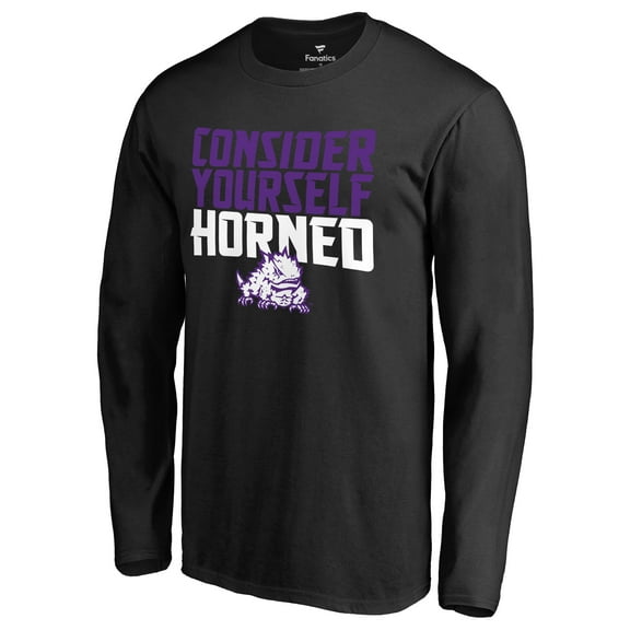 Men's Black TCU Horned Frogs Hometown Collection Consider Yourself Horned Long Sleeve T-Shirt