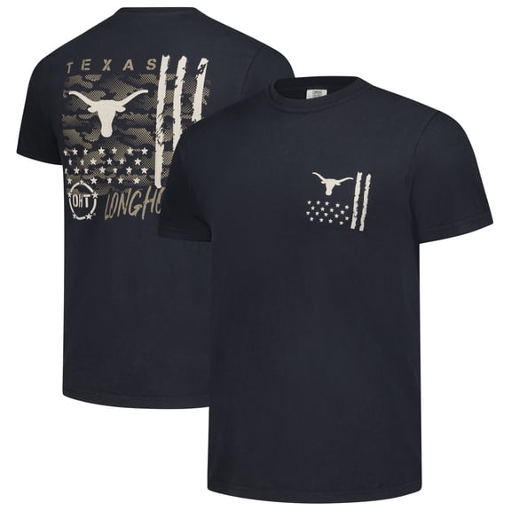 Men's  Black Texas Longhorns Comfort Colors OHT Camo Overlay T-Shirt