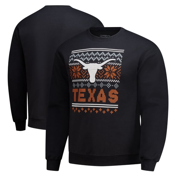 Men's  Black Texas Longhorns Holiday Fleece Sweatshirt