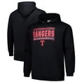 thumbnail image 1 of Men's  Black Texas Rangers Stack Fleece Pullover Hoodie, 1 of 3