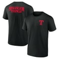 thumbnail image 1 of Men's Black Texas Rangers Stranger Things Graphic T-Shirt, 1 of 3