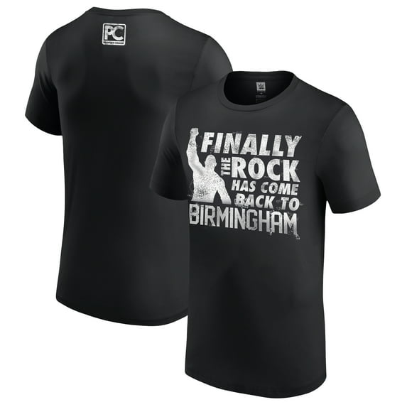 Men's Black The Rock Finally The Rock Has Come Back to Birmingham T-Shirt