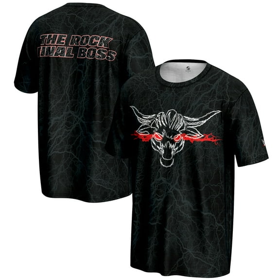 Men's Black The Rock The Final Boss Logo T-Shirt