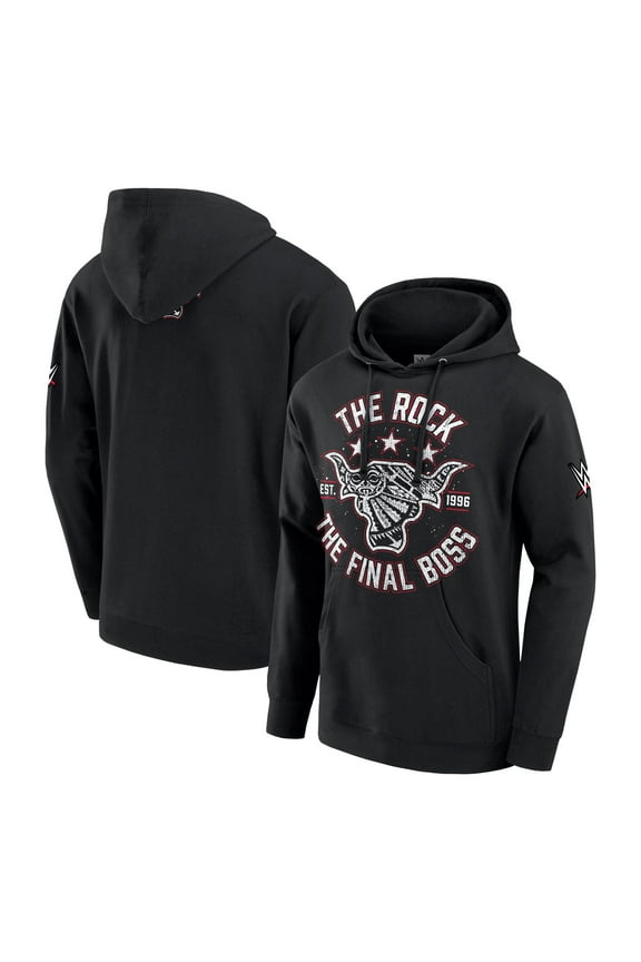 Men's Black The Rock The Final Boss Pullover Hoodie