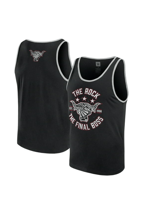 Men's Black The Rock The Final Boss Tank Top