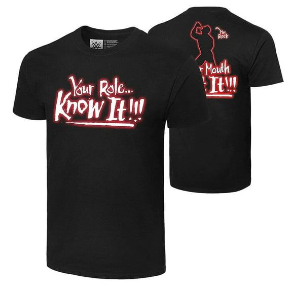 Men's Black The Rock Your Role Know It! T-Shirt