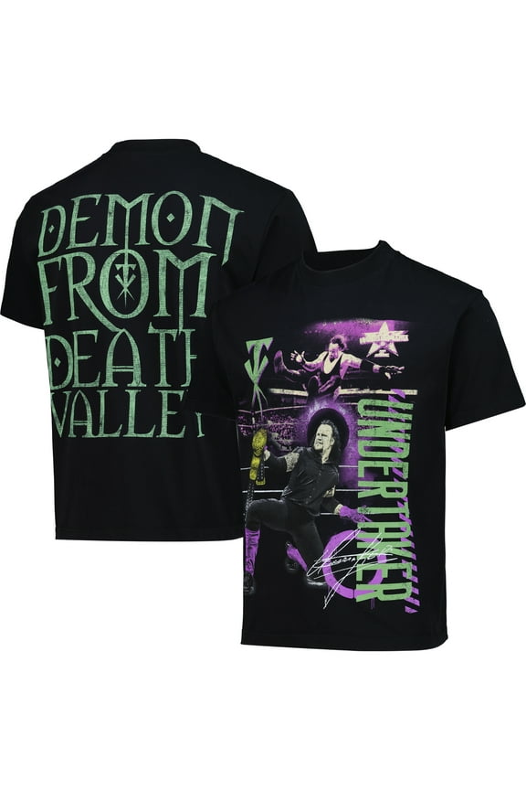 Men's Black The Undertaker Oversized Heavyweight Demon T-Shirt