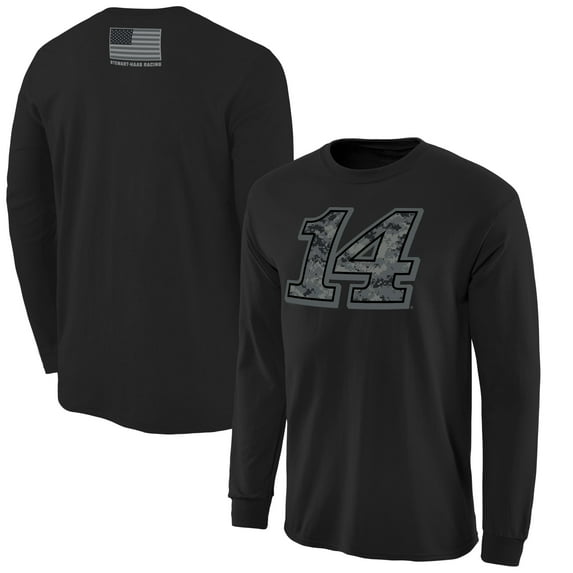 Men's Black Tony Stewart Digi Camo Battallion Long Sleeve T-Shirt
