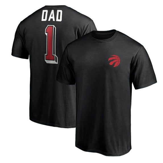 Men's Black Toronto Raptors Number One Dad T-Shirt