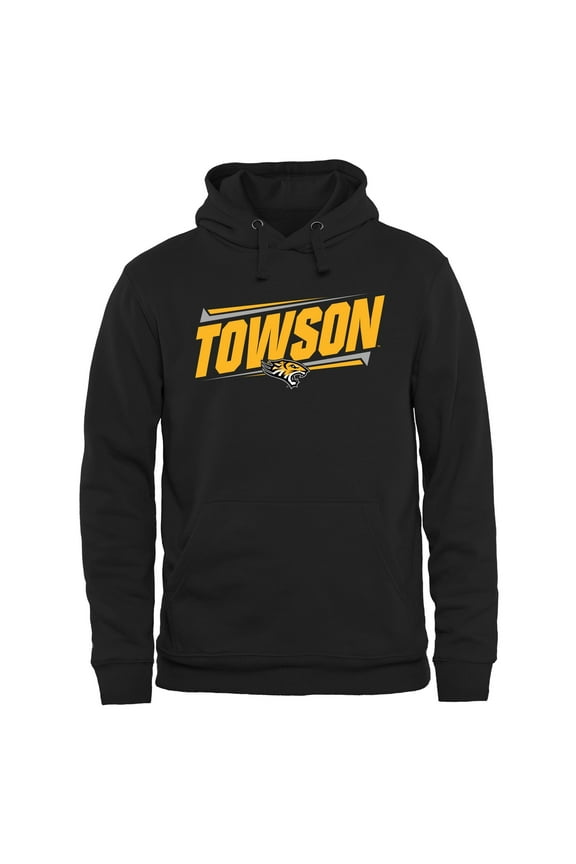 Men's Black Towson Tigers Double Bar Pullover Hoodie