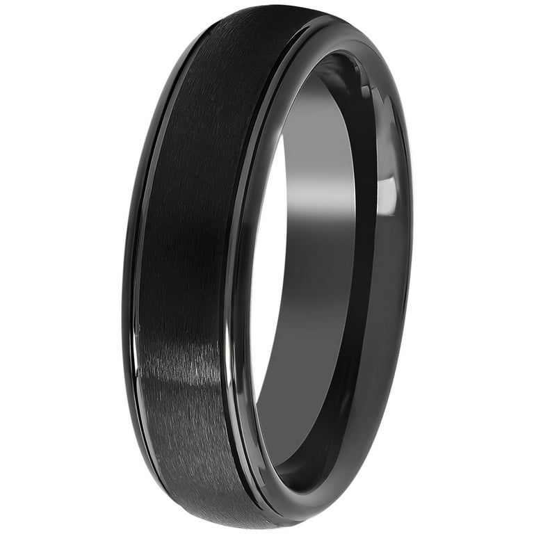 Black Tungsten 6 mm Grooved Band Black Tungsten 6 mm Grooved Band