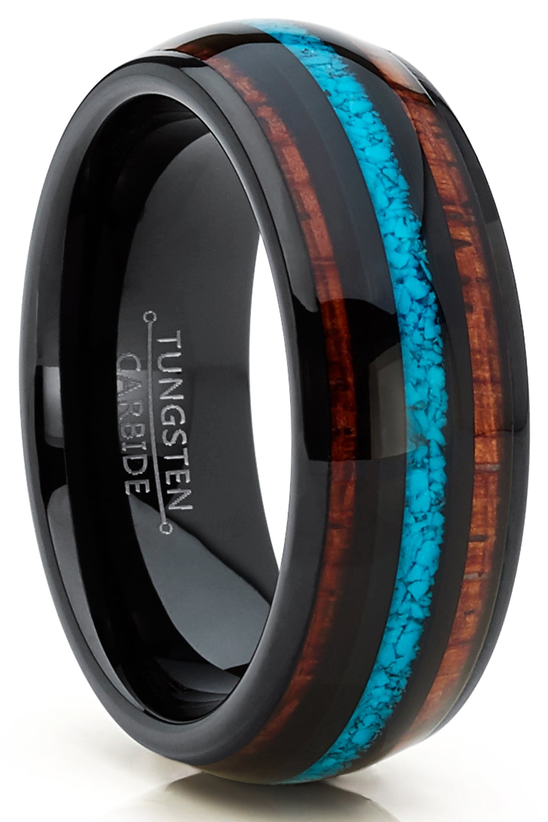 Valiant black tungsten deals ring with black sapphires