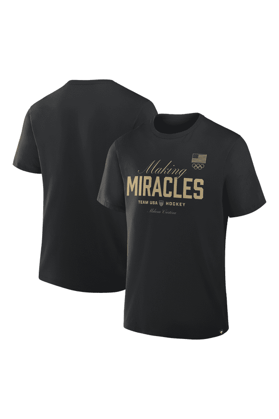 Men's Black US Men's Olympic Hockey 2026 Winter Olympics Making Miracles T-Shirt