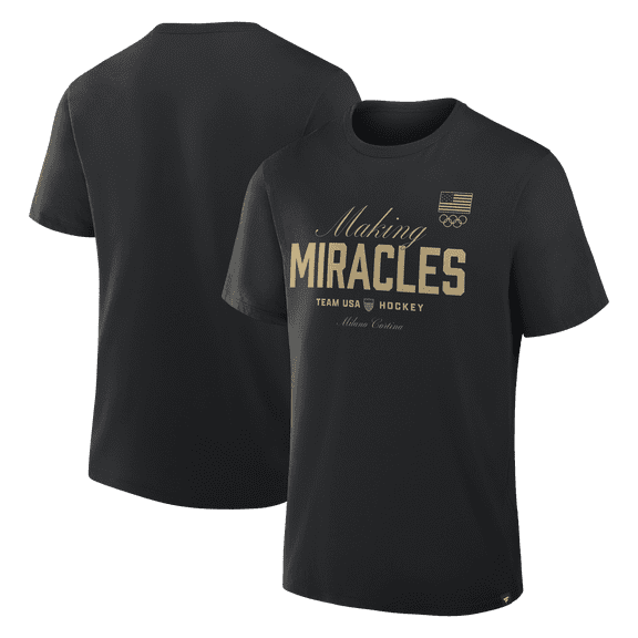 Men's Black US Men's Olympic Hockey 2026 Winter Olympics Making Miracles T-Shirt