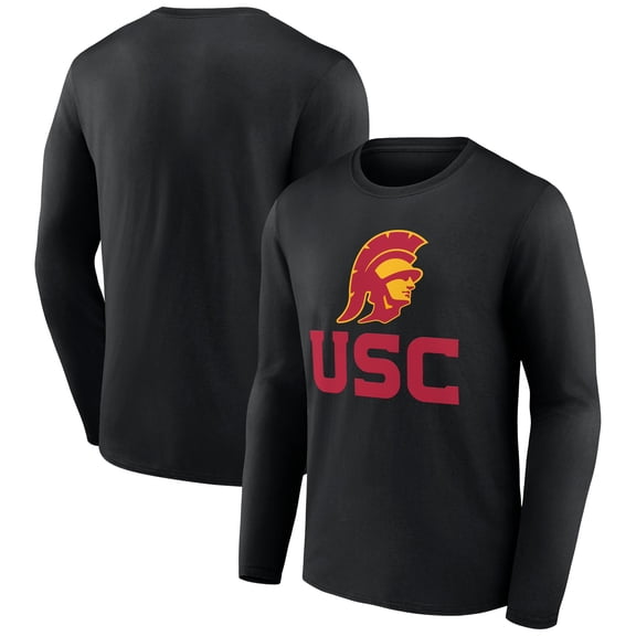 Men's Black USC Trojans Lockup Team Long Sleeve T-Shirt