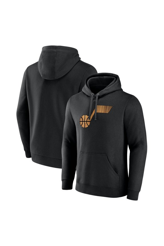 Men's Black Utah Jazz Hardwood Logo Pullover Hoodie