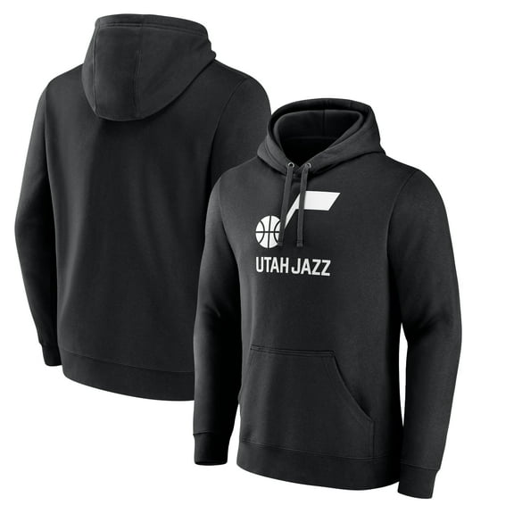 Men's Black Utah Jazz Wordmark Team Logo Pullover Hoodie