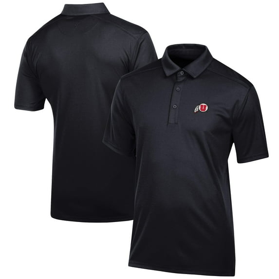 Men's Black Utah Utes Classic Jacquard Polo