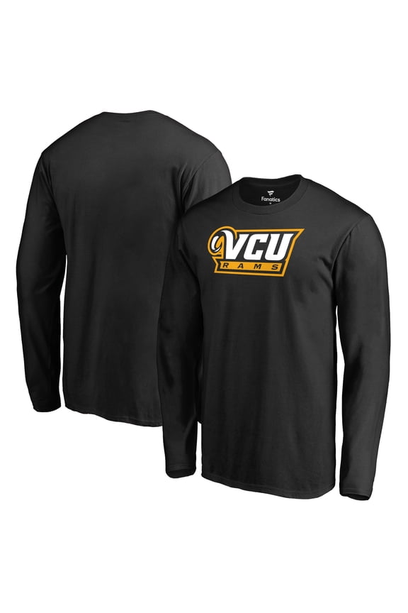 Men's Black VCU Rams Primary Team Logo Long Sleeve T-Shirt