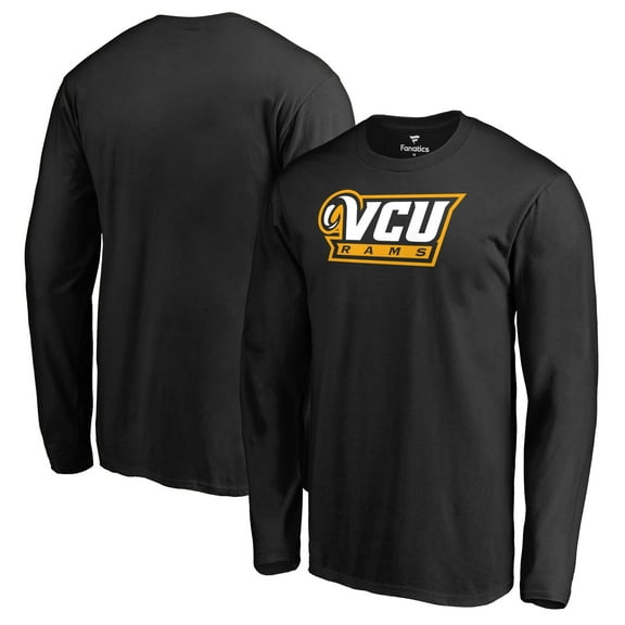 Men's Black VCU Rams Primary Team Logo Long Sleeve T-Shirt