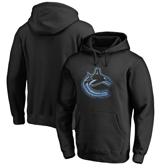 Men's Black Vancouver Canucks Rinkside Pond Hockey Pullover Hoodie