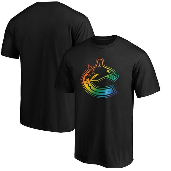 Men's Black Vancouver Canucks Team Pride Logo T-Shirt
