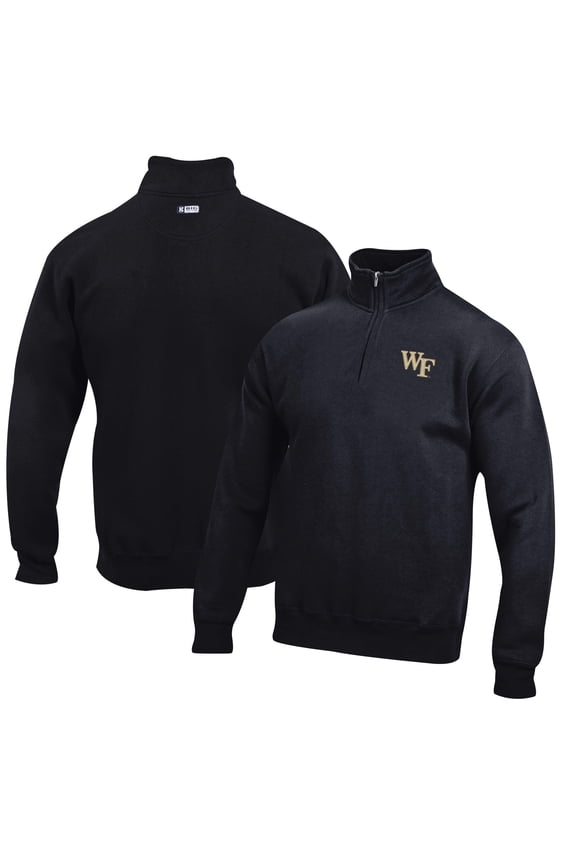 Men's Black Wake Forest Demon Deacons Big Cotton Quarter-Zip Pullover Sweatshirt