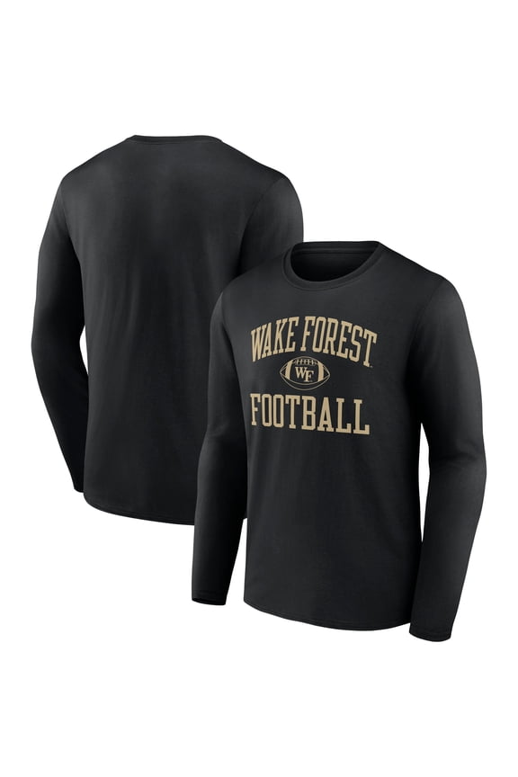 Men's Black Wake Forest Demon Deacons First Sprint Team Long Sleeve T-Shirt