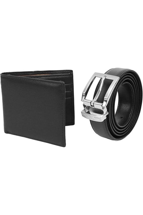 Men's Black Wallet & Belt Set