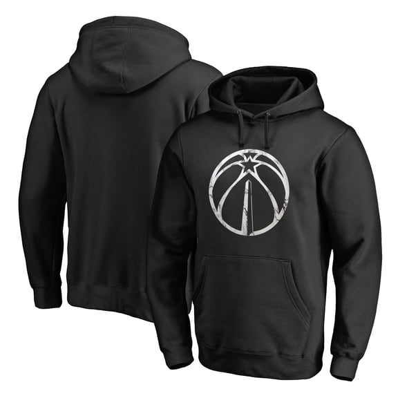 Men's Black Washington Wizards Marble Logo Pullover Hoodie