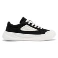 thumbnail image 1 of Men's Black & White Chunky Platform Sneakers with Geometric Accent, Casual Streetwear Shoes, 1 of 10