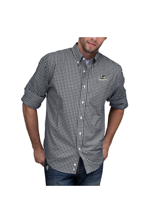 Men's Black/White Providence Friars NCAA Gingham Button-Down Check Shirt