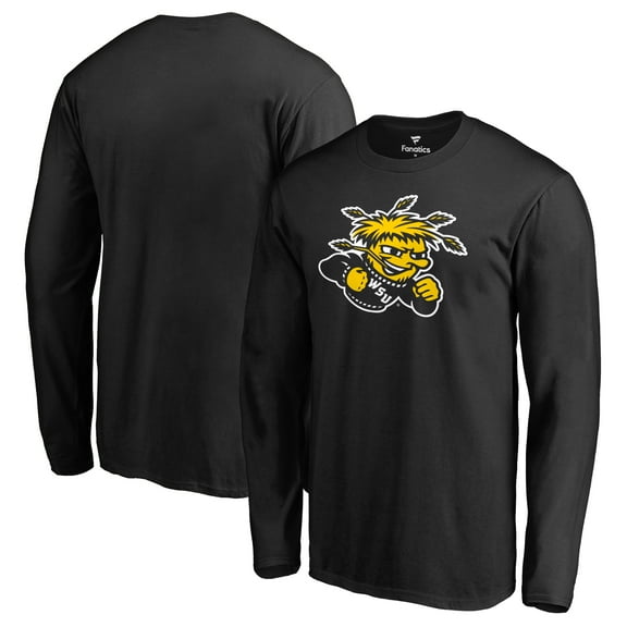 Men's Black Wichita State Shockers Primary Team Logo Long Sleeve T-Shirt