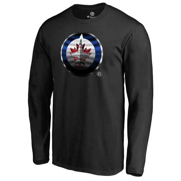 Men's Black Winnipeg Jets Midnight Mascot Long Sleeve T-Shirt