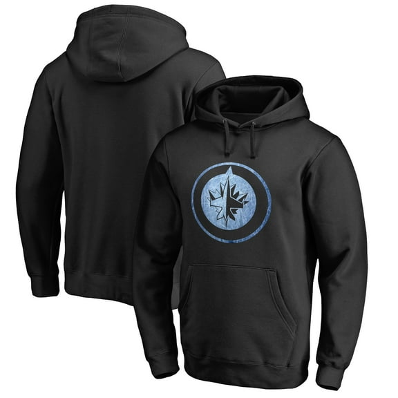 Men's Black Winnipeg Jets Rinkside Pond Hockey Pullover Hoodie