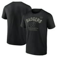 thumbnail image 1 of Men's Black Wisconsin Badgers OHT Military Appreciation Stencil Stacked T-Shirt, 1 of 4