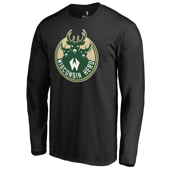 Men's Black Wisconsin Herd Primary Logo Long Sleeve T-Shirt
