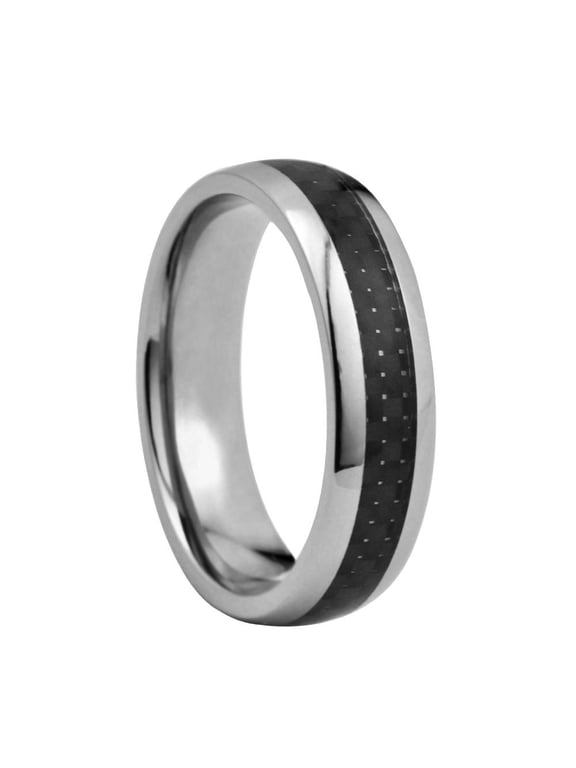 Men's Black Woven Center Titanium Wedding Band