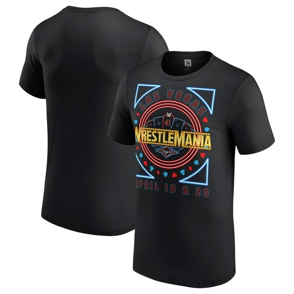 Men's Black WrestleMania 41 Logo Box T-Shirt