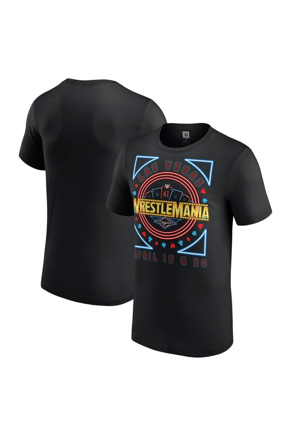 Men's Black WrestleMania 41 Logo Box T-Shirt